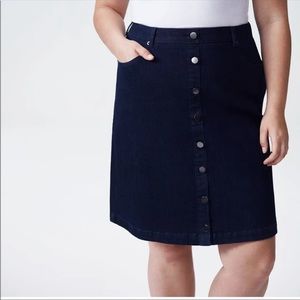NWOT - Universal Standard Denim Front Button A-Line Mini Skirt - S 14/16